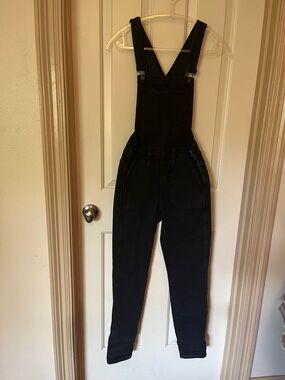 Madewell Black Denim Overalls with Adjustable Straps